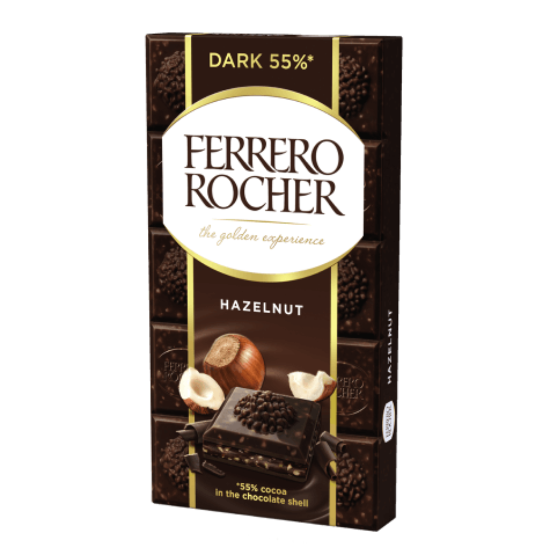Ferrero Rocher Dark Hazelnut Chocolate 90g
