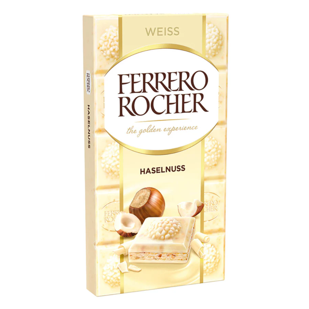 Ferrero Rocher White Hazelnut Chocolate 90g