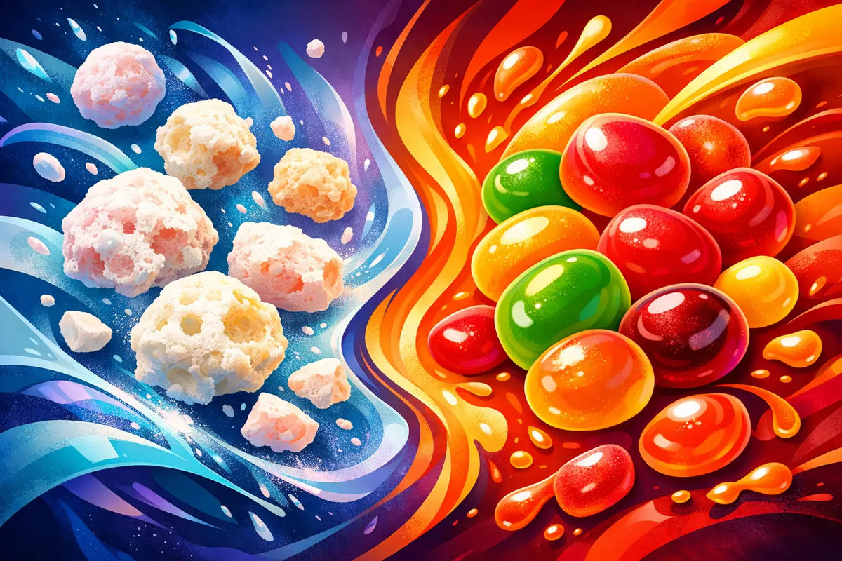 Freeze Dried Versus Chewy Lollies Compared