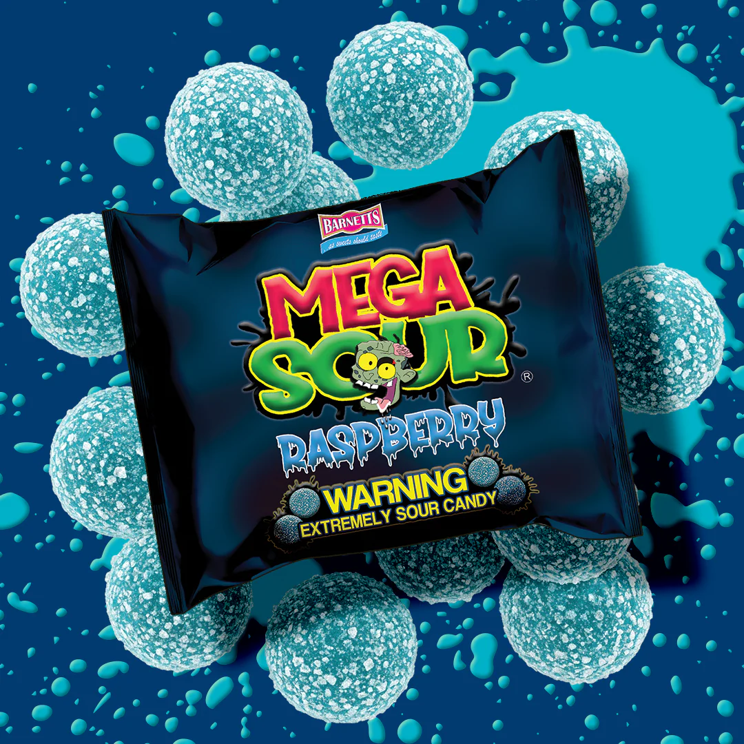 Barnett's Mega Sour Blue Raspberry Balls 104g