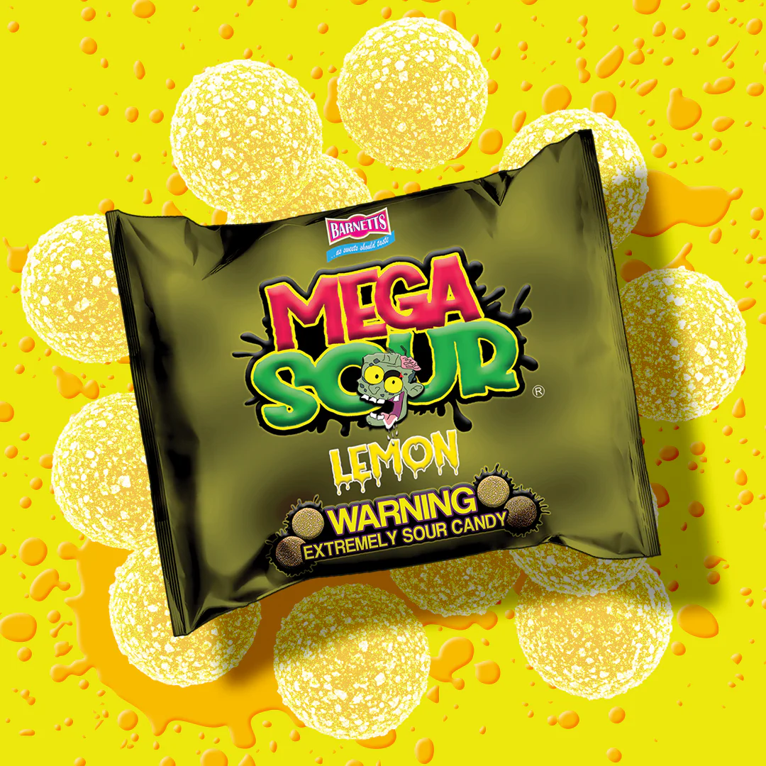 Barnett's Mega Sour Lemon Balls 104g
