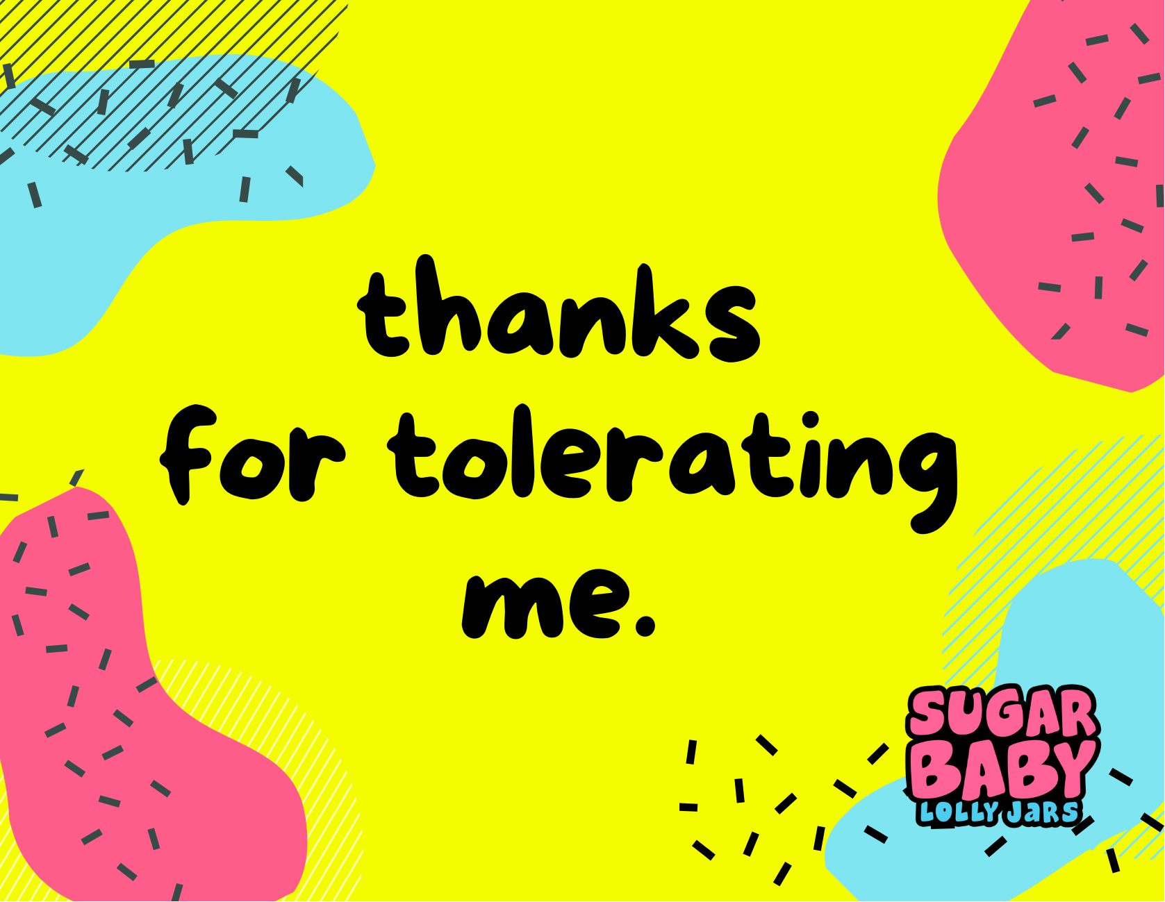 thanks message card